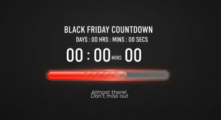 Black Friday Countdown with Progress Bar for Online Shopping