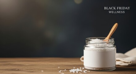 Black Friday Wellness Salt Jar with Spoon Spa Treatment
