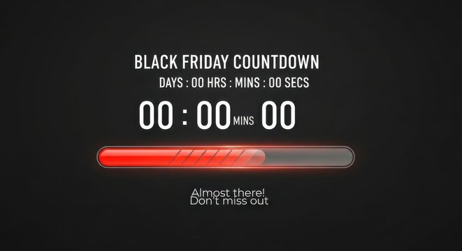 Black Friday Countdown with Progress Bar for Online Shopping