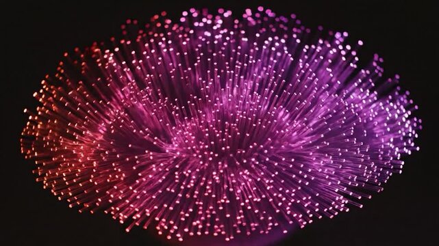 Vibrant fiber optic cables forming abstract technology pattern