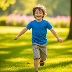 Child running in the park