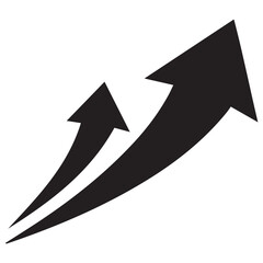 Upward Growth Arrows Icon – Business Growth, Success, Trend, Progress Vector Illustration