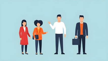 group of business people Office Professionals Talking Illustration