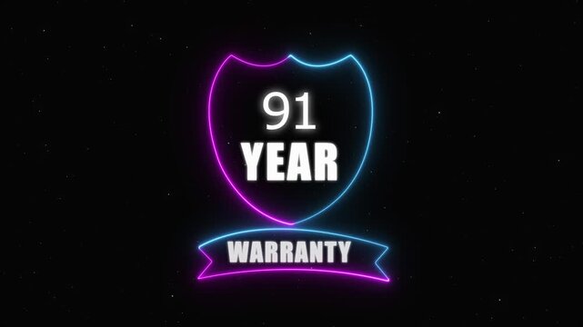 neon 41 year warranty concept on the transparent background. Badges Design Animation Motion graphics of warranty idea. Warranty Stamp Imprint Seal Template. Round Rubber Stamp with , 4k video 