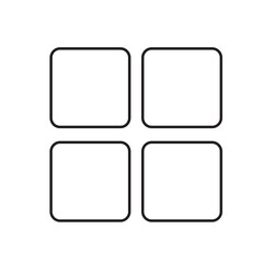 Four square grid layout interface menu icon vector for apps