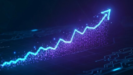Experience dynamic growth and success with this vibrant upswing arrow, perfect for conveying positive trends and innovative data analysis