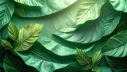 Obraz premium Tropical green leaves arrangement