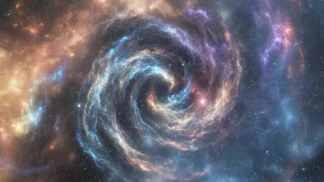 Vibrant swirling cosmic nebula galaxy starfield abstract background - Powered by Adobe