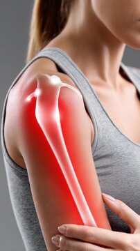 Shoulder Pain in the Focus: The image spotlights the human anatomy, highlighting the vulnerable shoulder, with a visual representation of pain and the affected area.