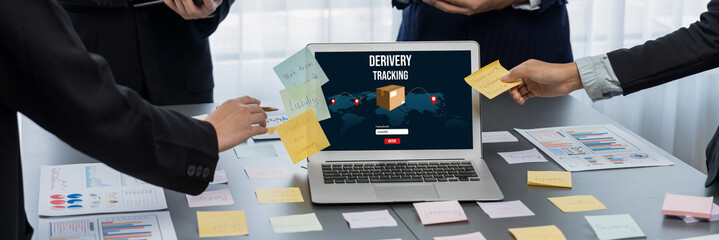 Delivery tracking system for e-commerce and brisk online business to timely goods transportation and delivery
