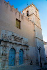Entrance to the old church, in l'Olleria village, in La Vall d'Albaida, Comunidad Valenciana (Spain) 
