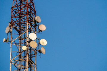 Telecommunication antennas at dusk