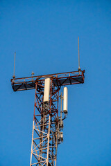 Telecommunication antennas at dusk