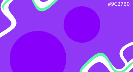 Abstract purple background with circles and wavy lines creates a vibrant design