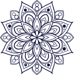Elegant spiritual mandala pattern line art graphic illustration