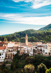 Landscape with Campell town, in Alicante province, Comunidad Valenciana (Spain