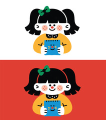 little girl with a bear