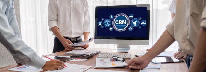 Customer relationship management system on brisk computer for CRM business and enterprise
