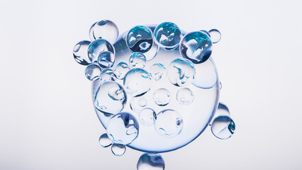 Cosmetic Collagen Skin Serum and Vitamin,beauty serum,  Drop of cosmetic cream,Face serum, drop serum gel with Bubbles, Liquid gel 
