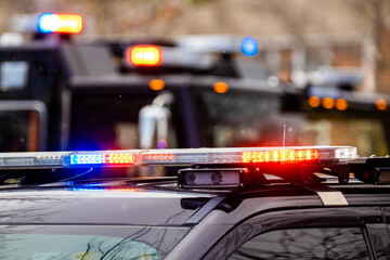 Police Emergency Lights Close Up