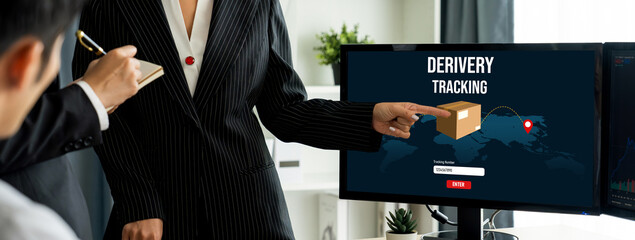 Delivery tracking system for e-commerce and brisk online business to timely goods transportation and delivery