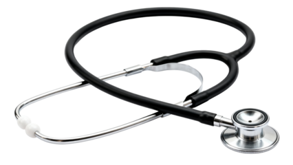 Stethoscope resting on a flat surface showcasing its sleek design and essential medical purpose