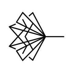 Abstract geometric fan shape design isolated on