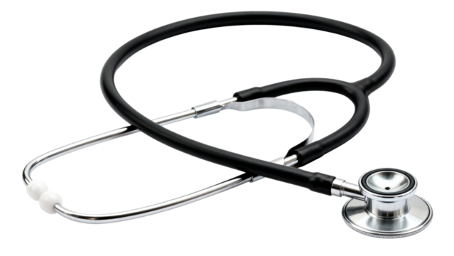 Stethoscope resting on a flat surface showcasing its sleek design and essential medical purpose