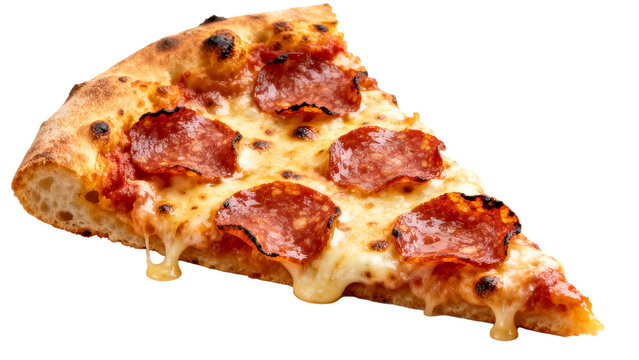 Delicious slice of pepperoni pizza with melted cheese and crispy crust ready to enjoy