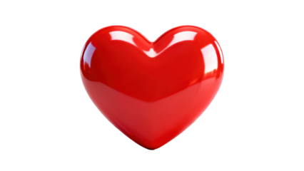 Bright red heart symbol representing love and affection in a simple design