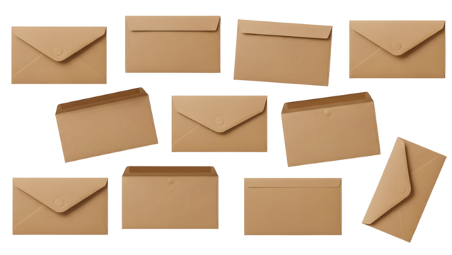 set of brown envelopes