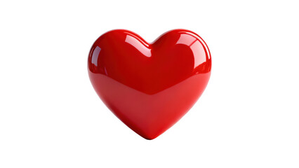 Shiny red heart icon symbolizing love and affection in a simple, clean design
