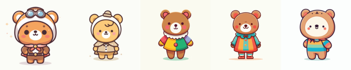 Fototapeta premium cute bear vector in cute costume