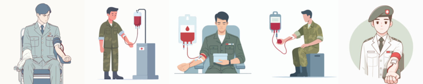 soldier character vector donating blood
