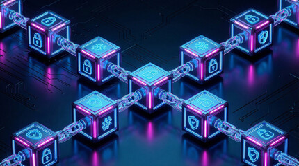 Blockchain security and distributed ledger technology with encrypted data blocks