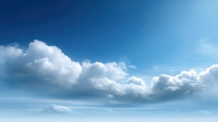 Fototapeta premium Serene Blue Sky with Soft White Clouds Displaying Natural Beauty and Calmness Ideal for Relaxation and Tranquility Representation in Stock Photography