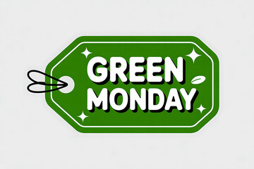 Catch amazing deals and discounts with this vibrant Green Monday sale tag, perfect for promoting eco friendly shopping events and special offers that attract conscious consumers.