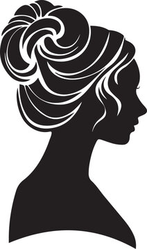 Monochrome Beauty Icon for Hair Salon or Cosmetic Branding