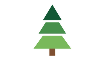 A simple geometric Christmas tree formed by triangles and a rectangle