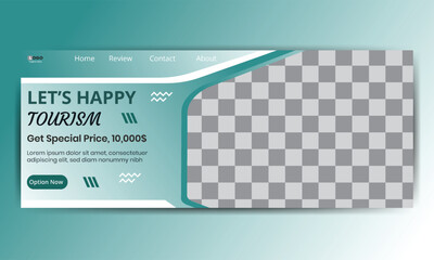 Travel social media marketing promotion post. Editable square banner. Holiday adventure cover template