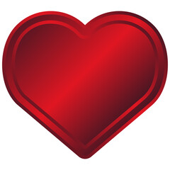 Red heart illustration with glossy finish, symbolizing love and affection in design