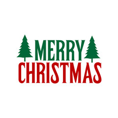 Merry Christmas typography clip art design on plain white transparent isolated background for card, shirt, hoodie, sweatshirt, apparel, card, tag, mug, icon, poster or badge