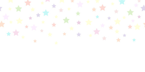 Pastel multicolored stars scattered across a clean white surface. Ideal for nursery prints, children’s illustrations, packaging, greeting cards, and modern cute backgrounds.