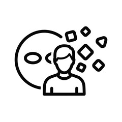 User with creative ideas and data visualization icon concept