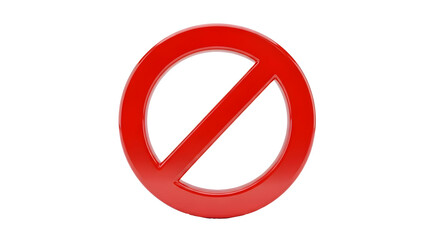 Title: Glossy Red 3D Prohibited Sign - Stop, No Entry, Forbidden, Restriction, Warning Concept
