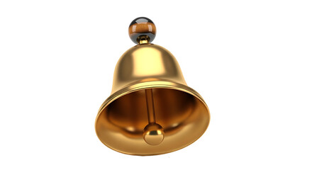 Title: Shiny Golden Bell 3D Render - Call, Alert, School, Service, Celebration Concept
