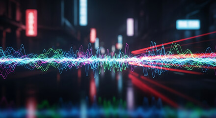 Vibrating Sound Waves Abstract Visualization Equalizer Line Art Digital Frequency Audio Spectrum Music Soundwave Electronic Background