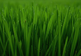 Extremely vibrant, intensely green blades of conceptual grass, emphasizing natural purity and ethical vegetarian dietary standards for consumption ,ethical ,environment ,healthy