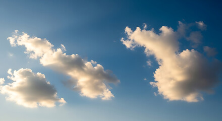 Serene Blue Sky with White Clouds Fluffy Cumulus Weather Peaceful Day Light Airy Atmosphere Nature Cloudscape Beauty Tranquil Simple Clean