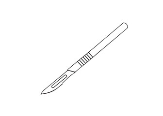 Surgical Scalpel Line Art